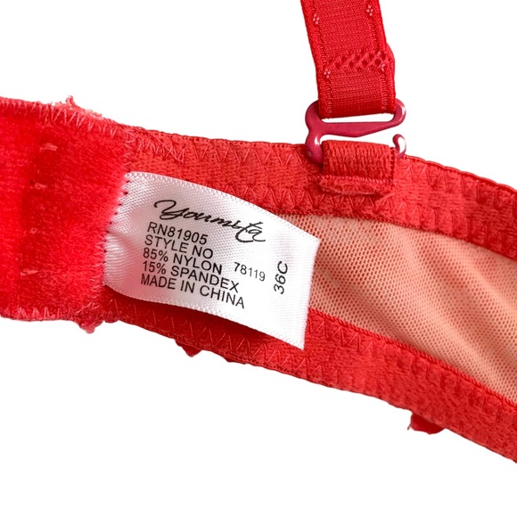 Youmita Push-Up Bra Hot Pink Lace Net Size 36C - Picture 10 of 10